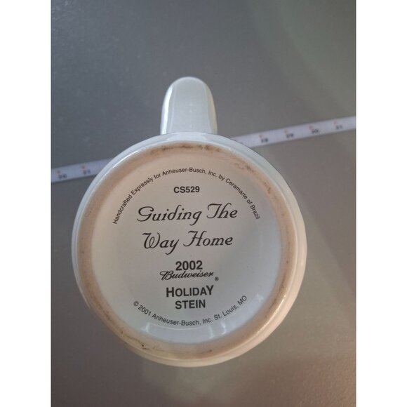 2002 Budweiser Guiding The Way Home Holiday Beer Stein Clydesdale CS529 Vintage - Picture 6 of 9